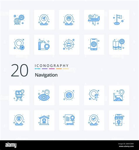 20 Navigation Blue Color Icon Pack Like Map Gallery Pointer Pin