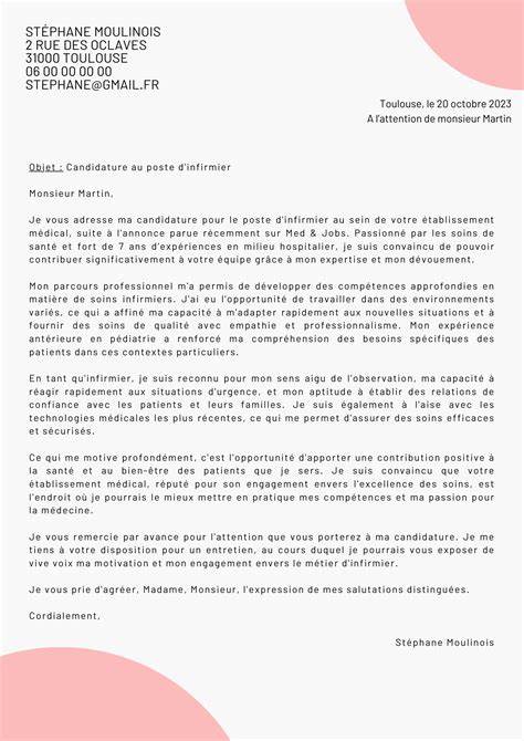 Lettre De Motivation Infirmier Rédaction Rapide Et Efficace Med And Jobs