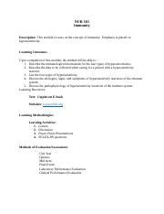 Immunity Module Docx Nur Immunity Description This Module