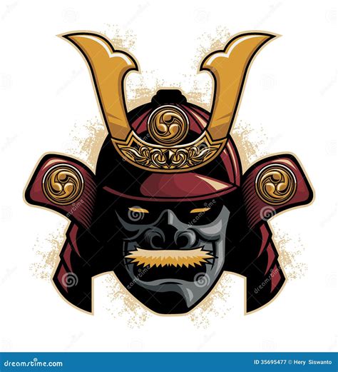 Casco De La Armadura Del Samurai Ilustración del Vector Ilustración