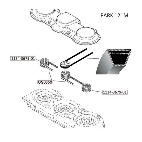 Pasek napędu kosiska Stiga Park nr 1134 9045 01 102M Park 121M