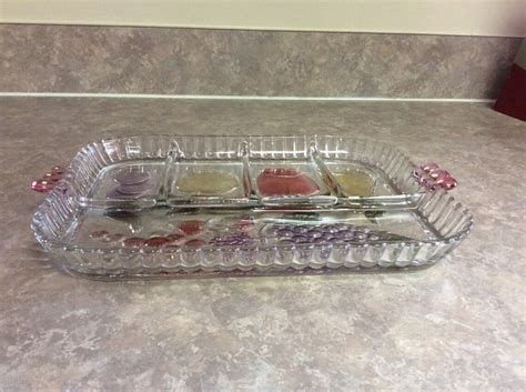 An Attractive Clear Glass Serving Trayplatter With Colorful Etsy