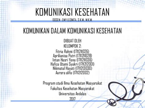 Ppt Komunikasi Kesehatan