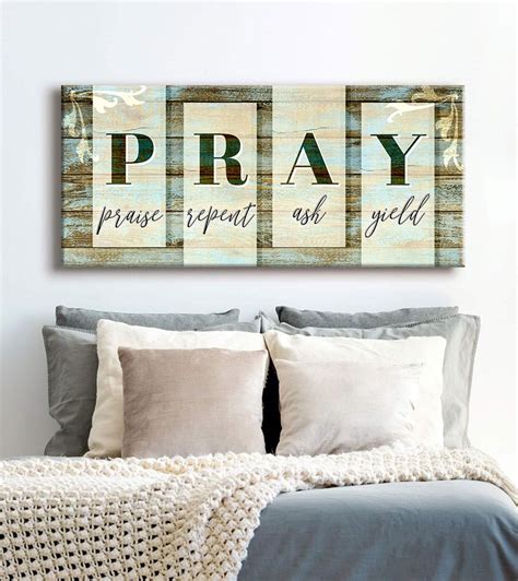 Christian Wall Art Pray Wood Frame Ready To Hang Sense Of Art