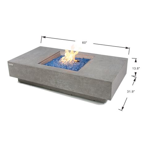 Elementi Plus Monte Carlo Rectangular Concrete Gas Fire Table