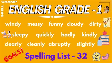 English Grade 1 Spelling List 32 Youtube