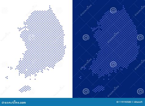 Mapa Pontilhado De Coreia Do Sul Ilustração do Vetor Ilustração de