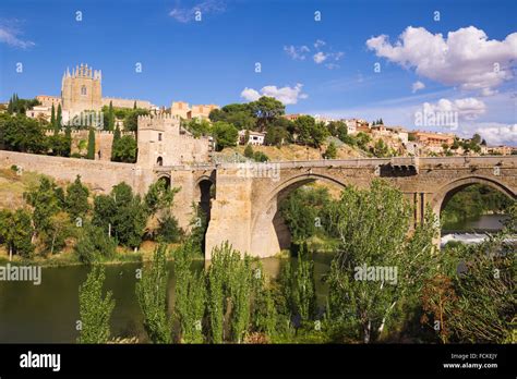 Toledo Spain Town Skyline On The Tagus River Stock Photo Alamy