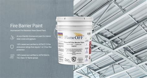 FlameOFF Intumescent Fire Barrier Paint 5 gallon pail for steel