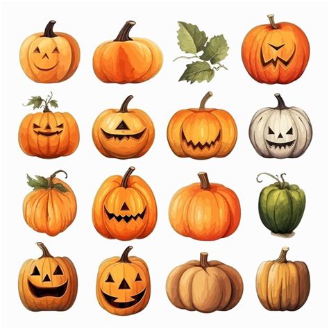 Premium Vector Halloween Pumpkin Set