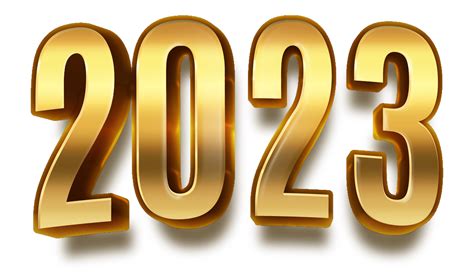 Happy New Year 2023 Celebration Eve Golden Shiny Text Fonts 16702569 Png