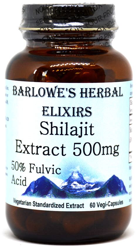 Shilajit Extract 50 Fulvic Acid 60 500mg Vegicaps Stearate Free Bottled In Glass Free