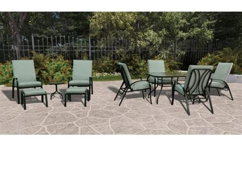 Malay Riviera Polyester Steel 6 Seater Recliner Dining Set Sage £499