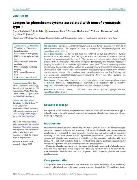 Pdf Composite Pheochromocytoma Associated With Neurofibromatosis Type 1