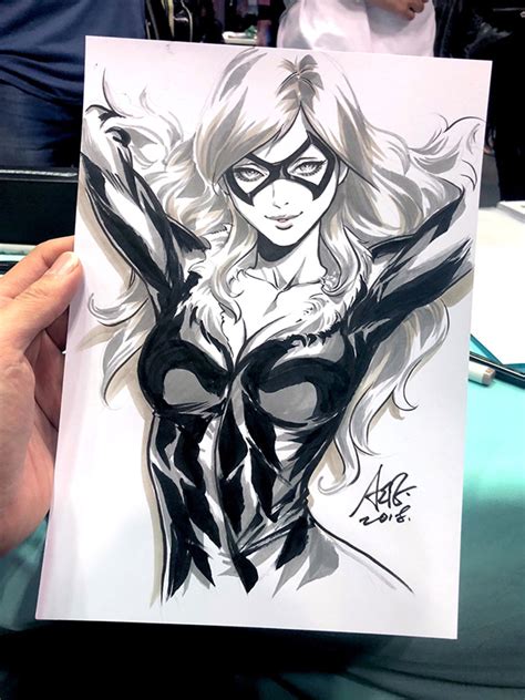 Stanley Artgerm Lau Sketches 2018 Black Cat Marvel Marvel Art Black Cat Art