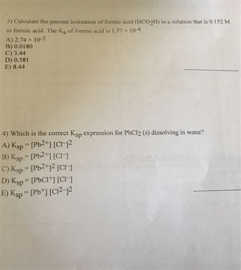 Solved Calculate The Percent Ionization Of Formic Acid