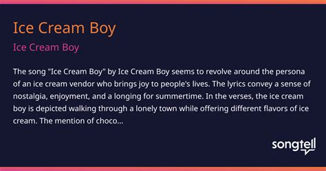 Meaning of Ice Cream Boy by Ice Cream Boy