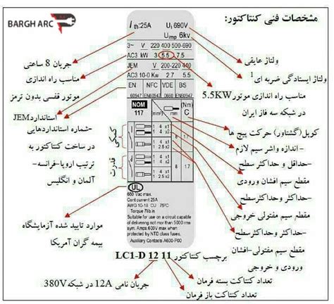 آموزش نحوه پلاک خوانی کنتاکتور برق آرک آموزش پلاک خوانی تجهیزات برق صنعتی