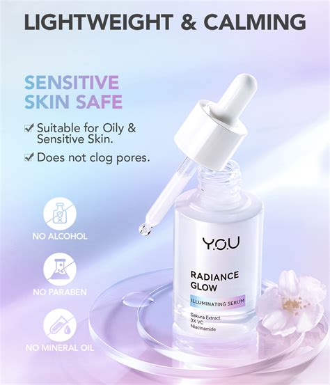 Y O U Radiance Glow Illuminating Serum Sakura Extract Niacinamide