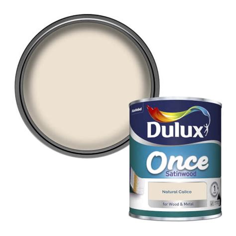 Dulux Once Natural Calico Satinwood Paint 750ml Homebase