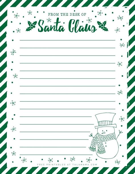 The Cutest Free Printable Santa Letterhead And Christmas Stationery Tulamama