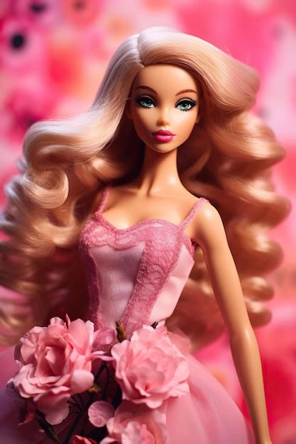 Barbie Con Vestido Rosa Foto Premium