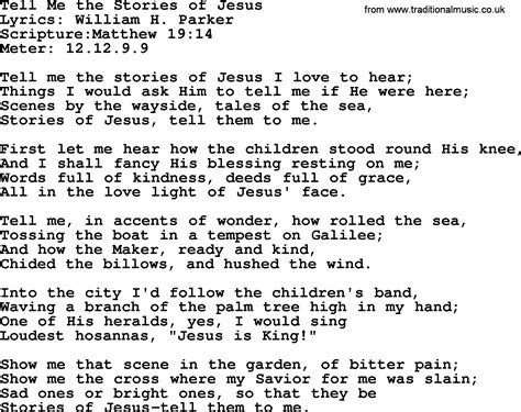 Tell Me The Story Of Jesus Lyrics Hymn Lyricswalls