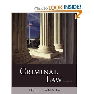 Criminal Law Th Edition Tenth Edition By Joel Samaha Goodreads