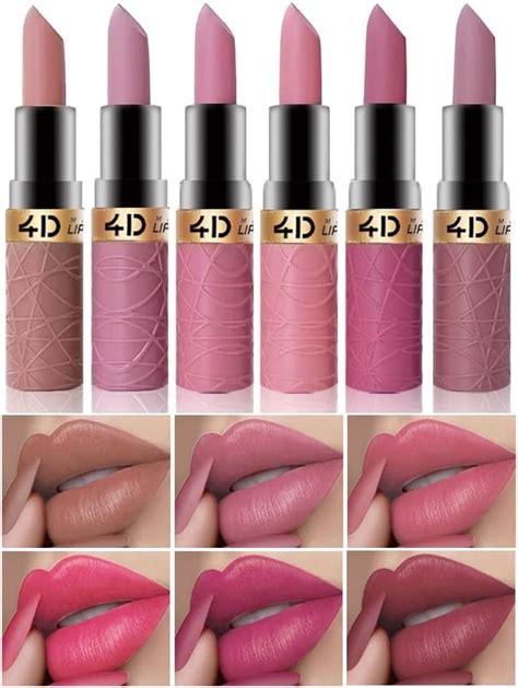 Matte Lipstick Set 6 Pcs Lipstick Pack With Nude Rose Coffee Brown Shades Waterproof Long