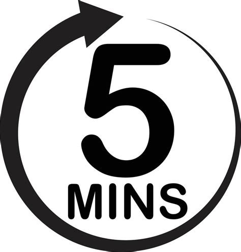 Five minutes icon on white background. 5 minutes sign. Every 5 minutes ...