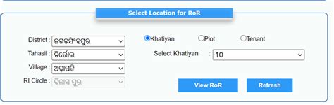 Bhulekh Odisha Plot Details Ror View Village Map Bhu Naksha Online