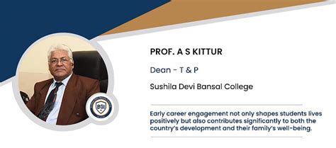 Sushila Devi Bansal College Prof A S Kittur Dean T And P