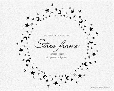 Stars Frame Svg Star Svg Stars Svg Galaxy Svg Files for Cricut Svg ...