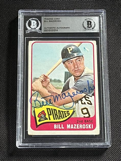 BILL MAZEROSKI 1965 TOPPS SIGNED AUTOGRAPHED CARD BECKETT BAS AUTHENTIC