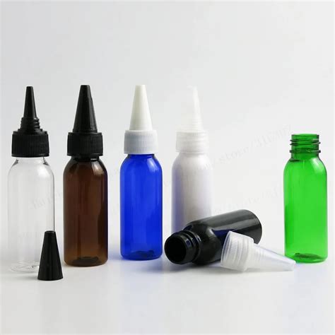 50 X 30ml Travel Empty Refillable Pet Bottle With Spout Tip Cap 1oz