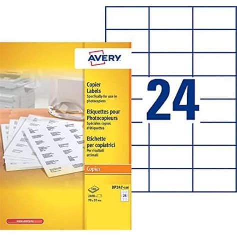 AJW Boite de 2400 étiquettes autocollantes multi usages Format 70 x 37