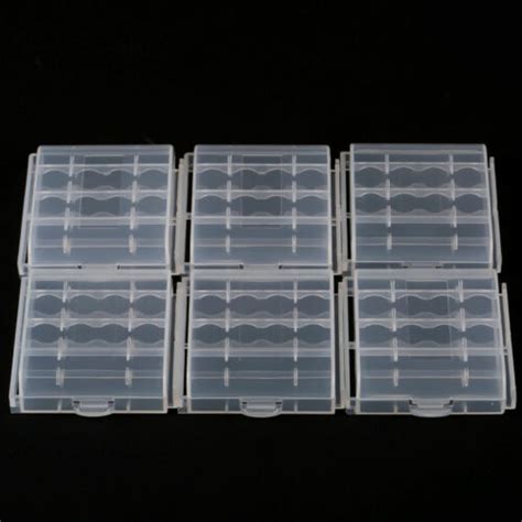 6 Pcs AA AAA Cell Battery Storage Case Holder Organizer Box Clear Hard