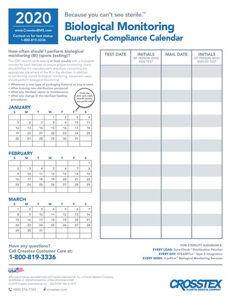 Crosstex Sterilization Compliance Calendar Bobby Nicoli