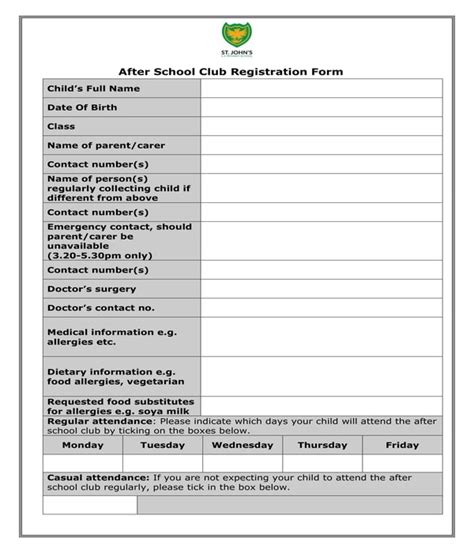 Free 6 School Registration Forms In Pdf Ms Word Excel