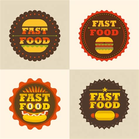 Premium Vector | Fast food stickers