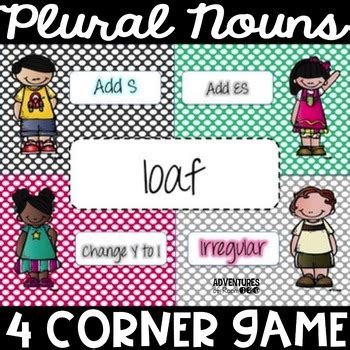 Plural Nouns Corner Game By Ciera Harris Teaching Tpt