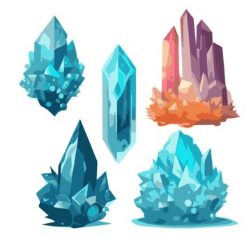 Crystal Clipart Cartoon Set Of Crystal Shapes Vector, Shapes Clipart ...