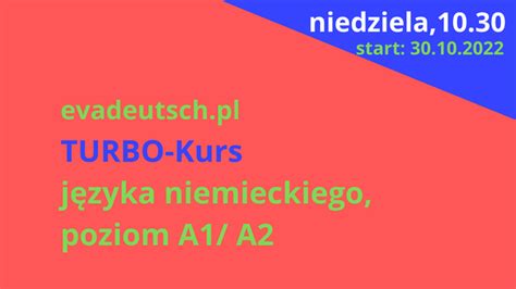 Turbo Kurs J Zyka Niemieckiego Poziom A A Niedziele Start