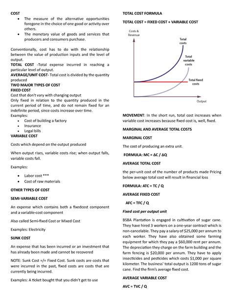 Basic Microeconomics Finals Cost The Measure Of The Alternative