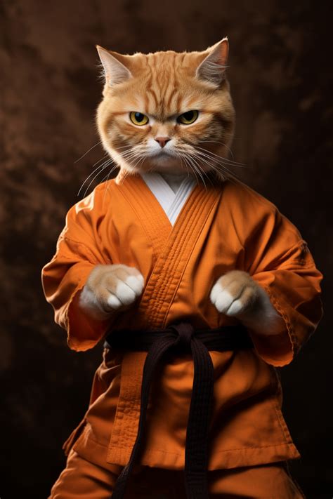 Ginger Karate Cat! | Schilderij