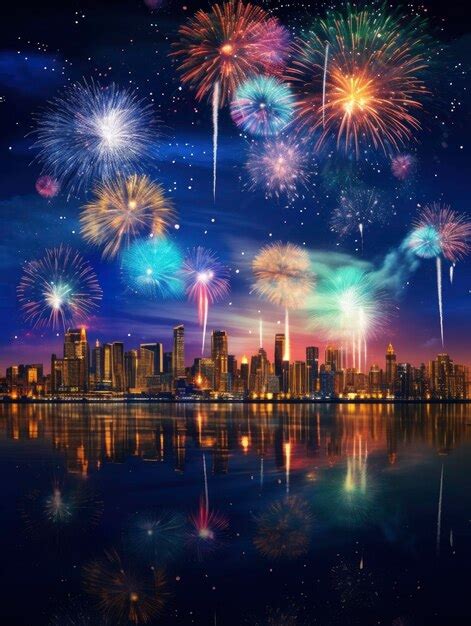 Premium Photo Giant Fireworks Many Salutes In A Beautiful Night Sky During The Carnival