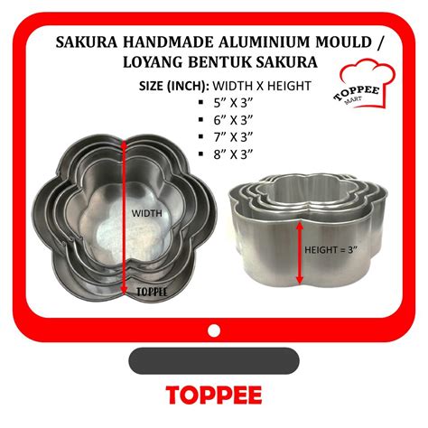 Sakura Flower Handmade Aluminium Mould Loyang Bentuk Sakura Tiggi