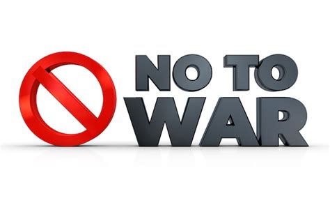 Premium Photo No To War Sign Isolated In White Background 3d