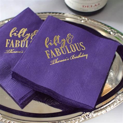 Custom Birthday Napkins Adult Birthday Party Napkins