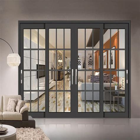 New Design Double Glass Sliding Door Interior/Sunroom Aluminum Glass Sliding Doors for Home and ...